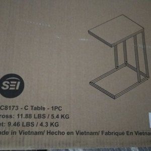 SEI Furniture C TABLE * NEW * Whitewash Tabletop Color * Metal & Wood